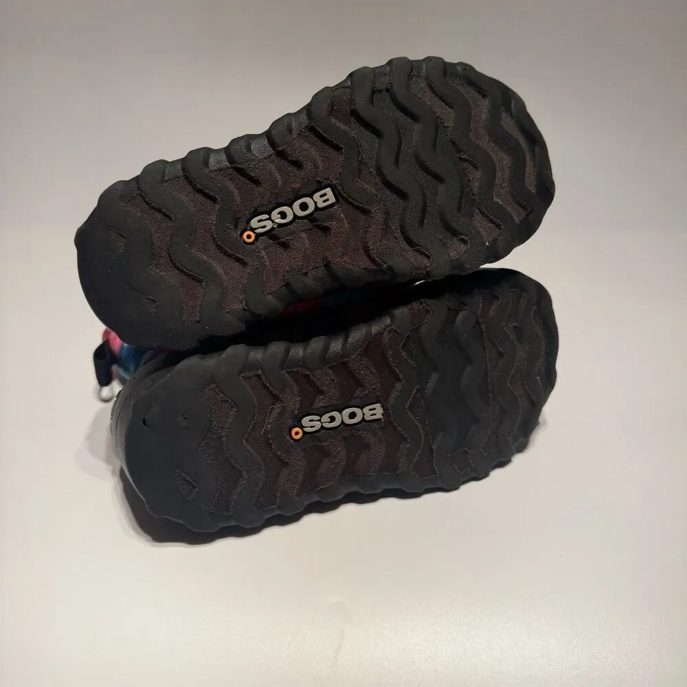 Bogs Bmoc Kids Snow Boots Girls Size 12 Pink Blue Faux Fur Lined Winter Boots